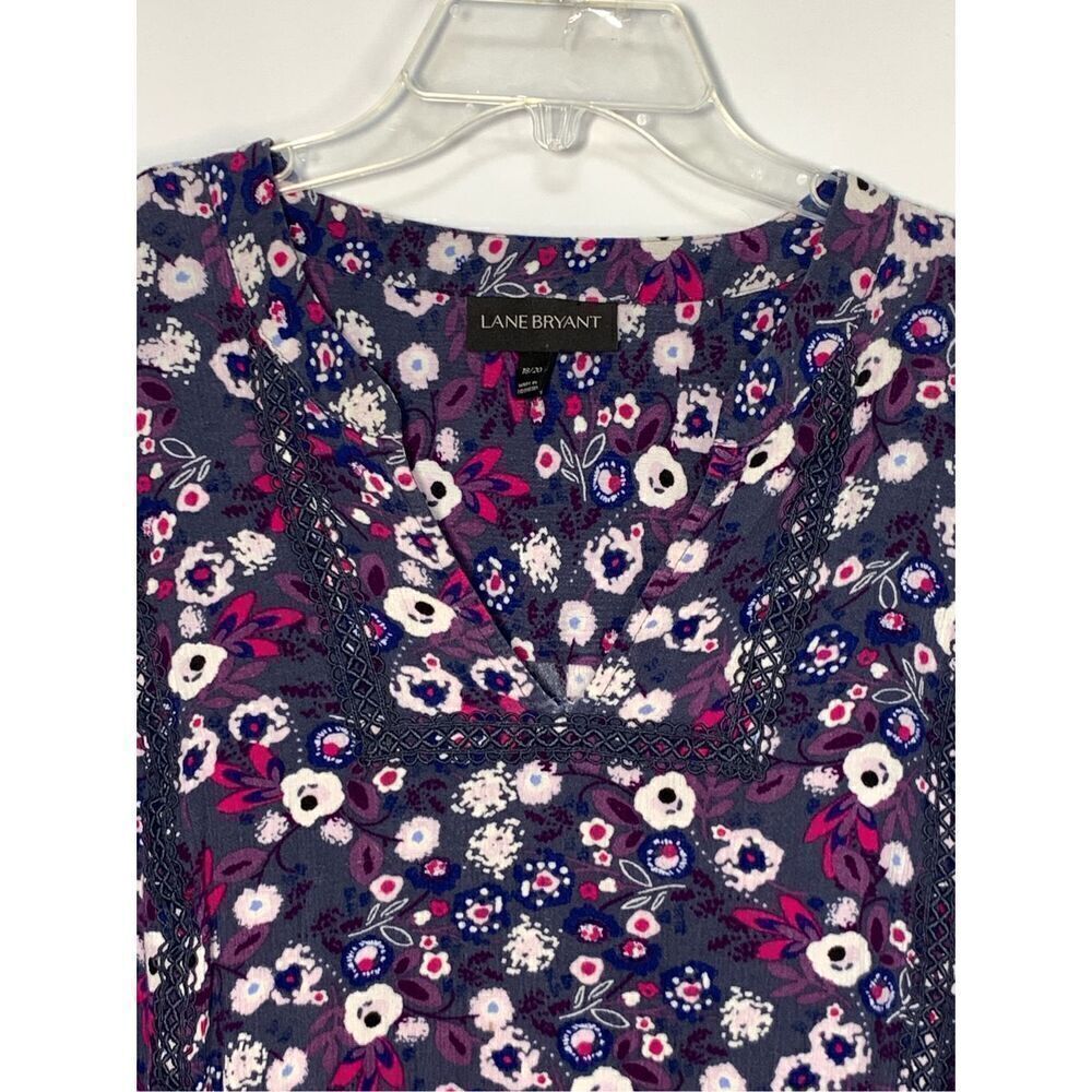 Lane Bryant Women's Floral Boho Long Sleeve Peasant Blouse Top Size 18/20 - Picture 3 of 9